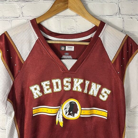 Washington Redskins NFL Team Apparel Burgundy Gold Womens Jersey size L Large - Picture 2 of 9